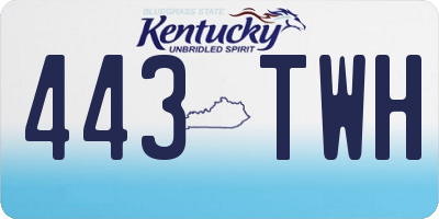 KY license plate 443TWH