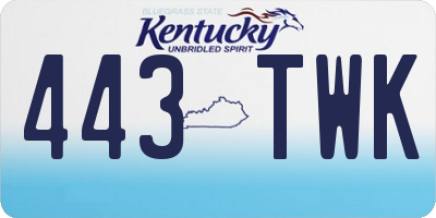 KY license plate 443TWK