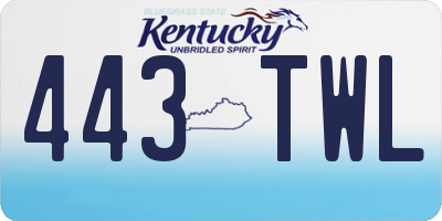 KY license plate 443TWL
