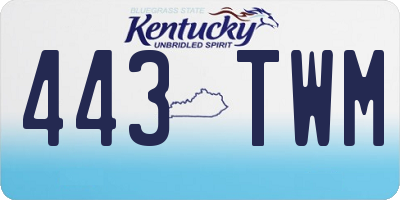 KY license plate 443TWM