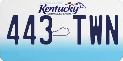 KY license plate 443TWN