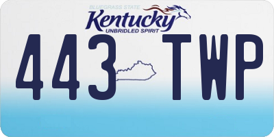 KY license plate 443TWP