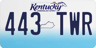 KY license plate 443TWR