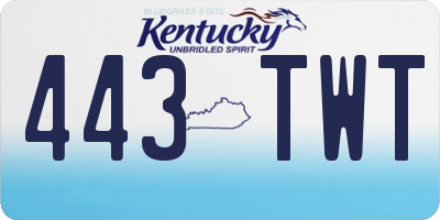 KY license plate 443TWT