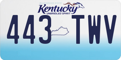 KY license plate 443TWV