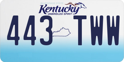 KY license plate 443TWW