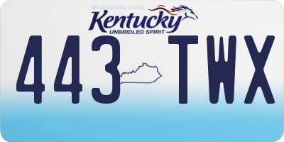 KY license plate 443TWX