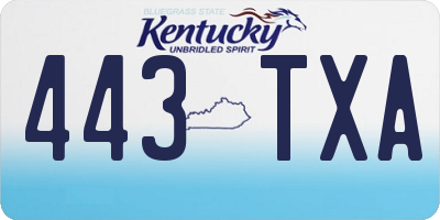 KY license plate 443TXA