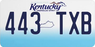 KY license plate 443TXB