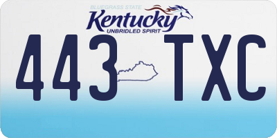 KY license plate 443TXC