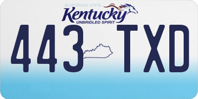 KY license plate 443TXD