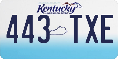 KY license plate 443TXE