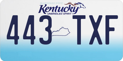 KY license plate 443TXF