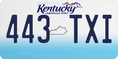 KY license plate 443TXI
