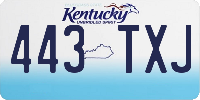 KY license plate 443TXJ