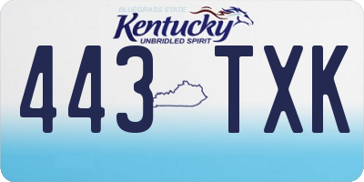 KY license plate 443TXK