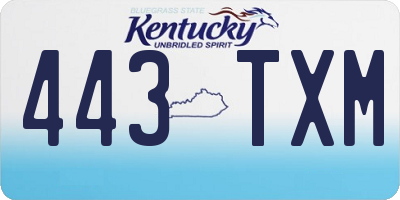 KY license plate 443TXM