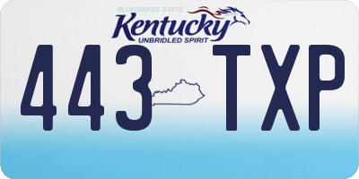 KY license plate 443TXP