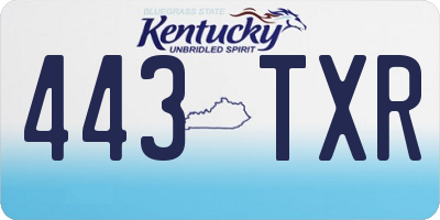 KY license plate 443TXR
