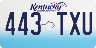 KY license plate 443TXU