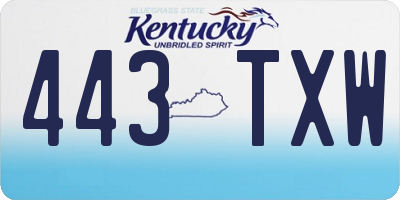 KY license plate 443TXW