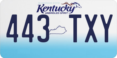 KY license plate 443TXY