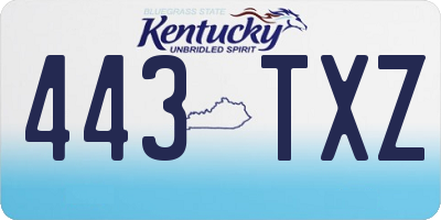 KY license plate 443TXZ
