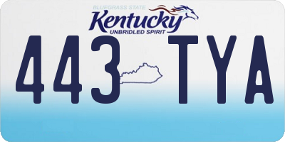 KY license plate 443TYA