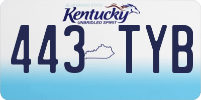 KY license plate 443TYB