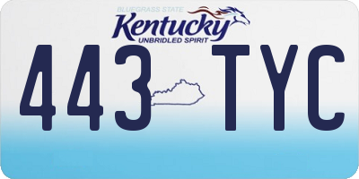 KY license plate 443TYC