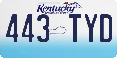 KY license plate 443TYD