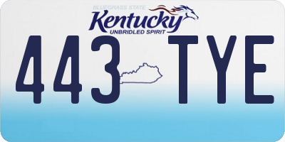 KY license plate 443TYE