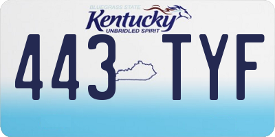 KY license plate 443TYF