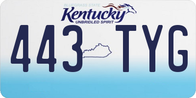 KY license plate 443TYG