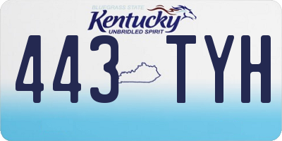 KY license plate 443TYH