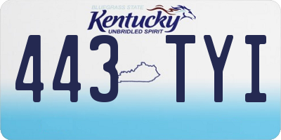 KY license plate 443TYI