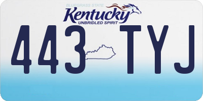 KY license plate 443TYJ