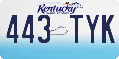 KY license plate 443TYK