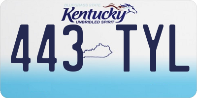 KY license plate 443TYL
