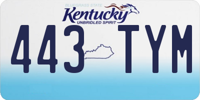 KY license plate 443TYM
