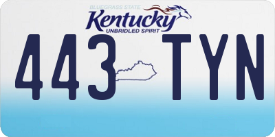 KY license plate 443TYN