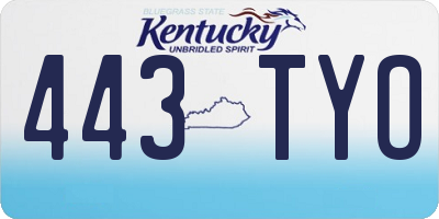 KY license plate 443TYO