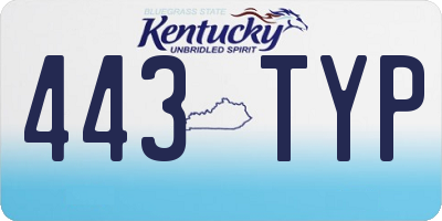 KY license plate 443TYP