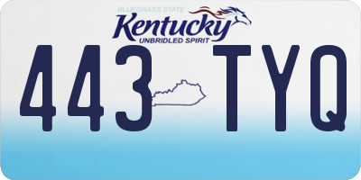 KY license plate 443TYQ