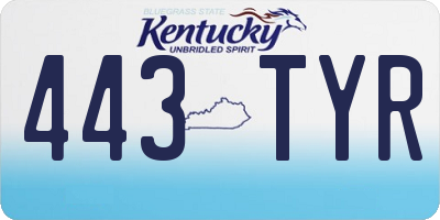 KY license plate 443TYR