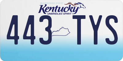 KY license plate 443TYS