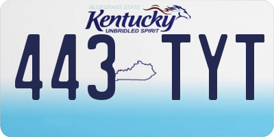 KY license plate 443TYT