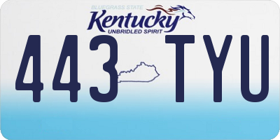 KY license plate 443TYU