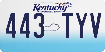 KY license plate 443TYV