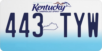 KY license plate 443TYW